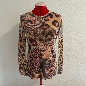 Sledge USA Cheetah Print Long Sleeve Top Medium